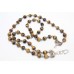 Necklace 925 Sterling Silver beads Natural brown tiger's eye stones P 316
